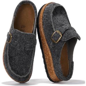 Project Cloud 100% Genuine Leather Moccasin-Style Clogs for Women – Memory Foam and Water Resistant Mules Slip-on – Non-Slip and Durable Clogs Casual Shoes for Women Footwear (Carline)(Dark Grey Flannel)