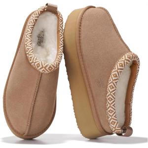 Project Cloud 100% Genuine Leather Platform Slippers for Women – Soft Memory Foam Womens Slippers & Supportive Clogs for Women 2025 – Cozy, Stylish Everyday Footwear (Sayre)(Wheat)