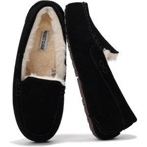 Project Cloud 100% Genuine Leather Slippers for Women – Fur Lined Outdoor Slippers for Women Footwear with Memory Foam – Stylish Womens Moccasin (Cathi)(Black)