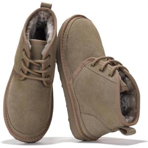 Project Cloud 100% Genuine Leather Women’s Ankle Boots – Memory Foam Insole Boots for Women and Non-Slip Lace-up Fall Winter Boots for Women (Julee)(Bark)