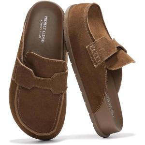 Project Cloud 100% Genuine Leather Womens Clog – Memory Foam Arch Support Non-Slip Sole Mules & Clogs for Women Footwear – Platform Winter Shoes (Foamy)(Chocolate Suede)