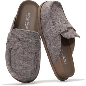 Project Cloud 100% Genuine Leather Womens Clog – Memory Foam Arch Support Non-Slip Sole Mules & Clogs for Women Footwear – Platform Winter Shoes (Foamy)(Taupe Wool)