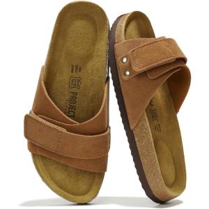 Project Cloud 100% Genuine Leather Womens Sandals – Memory Foam Slipper Women Vacation Essentials with Adjustable Straps – Non Slip Sandals for Women 2025 (Wren)(Chestnut)