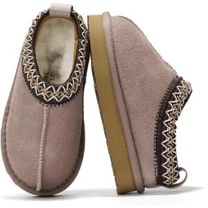 Project Cloud 100% Genuine Leather & Australian Shearling Slippers for Kids – Memory Foam Fuzzy & Non-Slip Fluffy Slippers Girls Footwear & Boys Footwear, Kids Unisex Shoe (Dream Warm)(Blush)