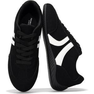 Project Cloud Barefoot Shoes Women – Memory Foam Lace-Up Womens Sneakers – Lightweight & Non Slip Womens Shoes Casual – All-Day Women’s Fashion Sneakers for 2025 (Goal)(Black)