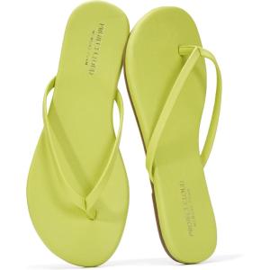 Project Cloud Flip Flops for Women – Memory Foam Flats Summer Sandals for Women 2025 – Vegan Leather Lightweight Womens Sandals Summer Beach Essentials Slides(Citron)