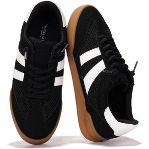 Project Cloud Genuine Leather Casual Sneakers for Women – Memory Foam Insoles Lace-Up Womens Shoes & Lightweight Women’s Fashion Sneakers – Non-Slip Shoes for Women Footwear (Verdict)(Black)