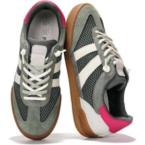 Project Cloud Genuine Leather Casual Sneakers for Women – Memory Foam Insoles Lace-Up Womens Shoes & Lightweight Women’s Fashion Sneakers – Non-Slip Shoes for Women Footwear (Verdict)(Olive Suede)