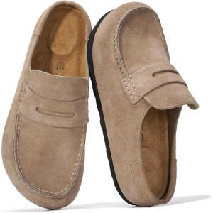 Project Cloud Genuine Leather Clogs for Women – Memory Foam Insole Womens Clogs Non-Slip Outsole Mules for Women Footwear – Women’s Mules & Clogs Fall Shoes (Haven)(Light Beige Suede)