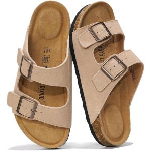 Project Cloud Genuine Leather Flat Sandals Women 2025 Beach Essentials Womens Sandals Memory Foam Vacation Essentials Slides for Women Footwear (Venita)(Sand)