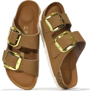 Project Cloud Genuine Leather Flat Sandals for Women 2025 Comfortable Beach Essentials Womens Sandals Memory Foam Vacation Essentials Slides for Women Footwear (Santorini)(Tan Leather)