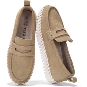 Project Cloud Genuine Leather Loafers for Women – Memory Foam Womens Shoes – Non Slip Spring Loafers Flexible Sole – Fashion Shoes for Women 2025 (Filide, BEIG, 8.5)