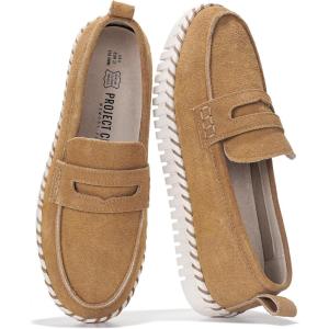 Project Cloud Genuine Leather Loafers for Women – Memory Foam Womens Shoes – Non Slip Spring Loafers Flexible Sole – Fashion Shoes for Women 2025 (Filide, TAN, 8)