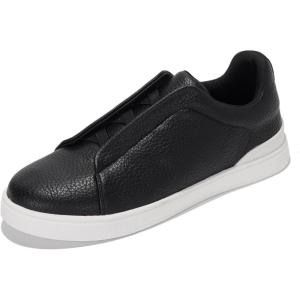 Project Cloud Genuine Leather Memory Foam Insole Mens Shoes – Lightweight & Non Slip Shoes for Men Sneakers – Everyday Slip On Mens Sneakers (Hudson)(Black)