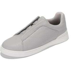 Project Cloud Genuine Leather Memory Foam Insole Mens Shoes – Lightweight & Non Slip Shoes for Men Sneakers – Everyday Slip On Mens Sneakers (Hudson)(Grey)