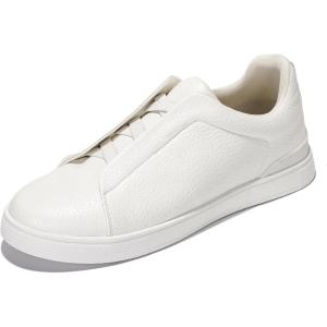 Project Cloud Genuine Leather Memory Foam Insole Mens Shoes – Lightweight & Non Slip Shoes for Men Sneakers – Everyday Slip On Mens Sneakers (Hudson)(White)