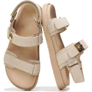 Project Cloud Genuine Leather Platform Sandals Women Footwear – Comfortable and Adjustable Strappy Summer Sandals for Women 2025 – Memory Foam and Non-Slip Slingback Beach Slides(Nude)