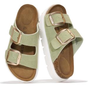 Project Cloud Genuine Leather Platform Sandals Women Footwear – Wedge Chunky Sandals Womens sandals with Memory Foam Insole and Cork Footbed (GREECECHUNKY)(Sage Suede)