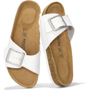 Project Cloud Genuine Leather Sandals Women Dressy Summer Beach Essentials – Flip Flops & Slides with Memory Foam Insole Womens Sandals Comfortable Footwear(Off-white)