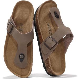 Project Cloud Genuine Leather Thong Sandals Women Water-Resistant Beach Essentials Womens Sandals – Flip Flops for Women Footwear Memory Foam Insole Womens Slides (Britani)(Tan)