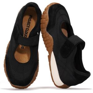 Project Cloud Girls Shoes – Memory Foam Insole Kids Shoes Girls Sneakers – Lightweight Mary Jane Flats & Non-Slip Comfortable Kids Sneakers (Little Donna)(Black)