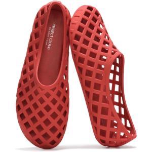 Project Cloud Jelly Shoes Women – Lightweight & Water-Resistant Women’s Flats Sandals – Non Slip Womens Shoes – Perfect Summer Jelly Flats for Women 2025 (Jellz)(Red)