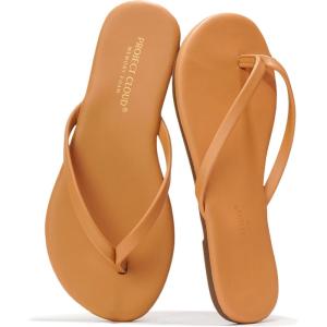 Project Cloud Kids Sandals For Girls Footwear with Memory Foam Insole Kids Flip Flops – Lightweight & Slip Resistant Girls Sandals Summer Beach Essentials (Little Foundations)(Tan)