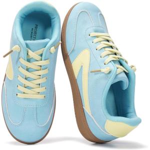 Project Cloud Kids Shoes for Girls & Boys – Non-Slip Memory Foam Girls Shoes – Lightweight Lace-Up Boys Fashion Sneakers Trendy (Little Irita)(Blue)