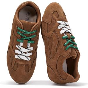 Project Cloud Leather Barefoot Shoes Women – Memory Foam Lace-Up Womens Sneakers – Lightweight & Non Slip Womens Shoes Casual – All-Day Women’s Fashion Sneakers for 2025(Tan Suede)