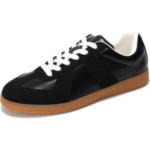 Project Cloud Leather Sneakers for Men Shoes – Memory Foam Insole Non-Slip Casual Shoes for Men Footwear – Lightweight Vegan Leather Fashion Sneakers (Jake)(Black)