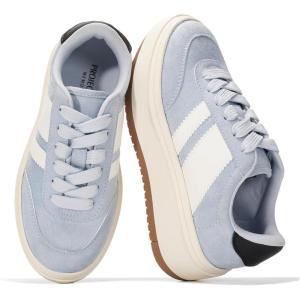 Project Cloud Platform Girls Sneakers – Lightweight Memory Foam Insole Lace-up Kids Shoes with Trendy Styles – Non-Slip Fashion Platform Boys and Girls Shoes (Little Nita)(Sky Blue)