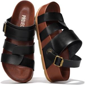 Project Cloud Platform Sandals Women – Strappy Wedges with Comfortable Memory Foam Insole – Lightweight & Non Slip Platform Sandals for Women Footwear (Proud)(Black)