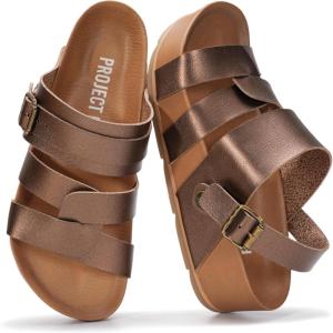 Project Cloud Platform Sandals Women – Strappy Wedges with Comfortable Memory Foam Insole – Lightweight & Non Slip Platform Sandals for Women Footwear (Proud)(Brown Quartz)