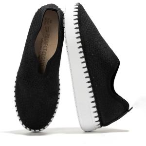 Project Cloud Platform Sneakers for Women – Leather Insole Loafers for Women with Memory Foam – Casual Slip On Womens Loafers with Flexible Outsole (Aster)(Black)