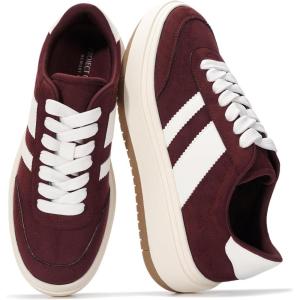 Project Cloud Platform Sneakers for Women – Lightweight Memory Foam Insole Womens Sneakers – Non-Slip Fashion Sneakers for Women Footwear – Women’s Fashion Platform Shoes (Nita)(Maroon)