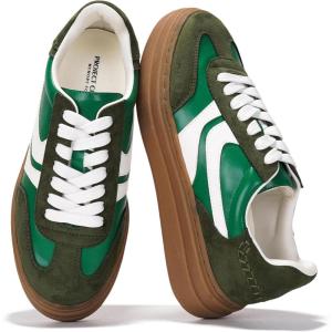 Project Cloud Platform Sneakers for Women Footwear – Memory Foam Insole Womens Shoes, Lightweight and Non-Slip Sole Lace Up Fashion Sneakers (Dodge)(Green)