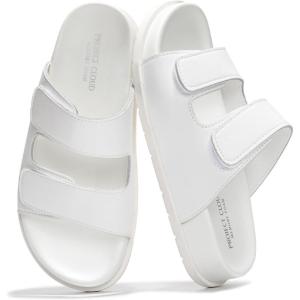 Project Cloud Platform Summer Sandals for Women 2025 – Comfortable and Adjustable Straps Summer Slides with Memory Foam Insole – Non-Slip Casual Womens Sandals(Sleek White)