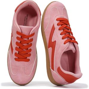 Project Cloud Sneakers for Women – Lace-Up Shoes for Women Trendy Women Sneakers with Memory Foam Insole Women’s Fashion Sneakers Non-Slip Womens Shoes (Irita)(Bubble Gum)