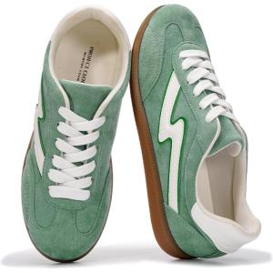 Project Cloud Sneakers for Women – Lace-Up Shoes for Women Trendy Women Sneakers with Memory Foam Insole Women’s Fashion Sneakers Non-Slip Womens Shoes (Irita)(Green Multi)