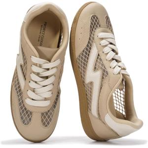 Project Cloud Sneakers for Women – Lace-Up Shoes for Women Trendy Women Sneakers with Memory Foam Insole Women’s Fashion Sneakers Non-Slip Womens Shoes (Irita)(Nude Mesh)