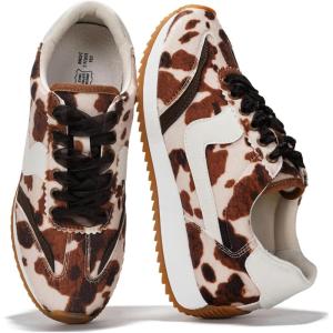 Project Cloud Sneakers for Women – Lightweight Lace-Up Shoes for Women with Memory Foam Insoles – Trendy Womens Shoes – Non-Slip, Comfortable Womens Sneakers (Madison)(Cow)