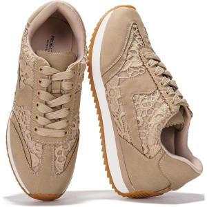 Project Cloud Sneakers for Women – Lightweight Lace-Up Shoes for Women with Memory Foam Insoles – Trendy Womens Shoes – Non-Slip, Comfortable Womens Sneakers (Madison)(Raffia)