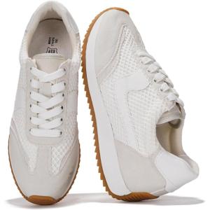 Project Cloud Sneakers for Women – Lightweight Lace-Up Shoes for Women with Memory Foam Insoles – Trendy Womens Shoes – Non-Slip, Comfortable Womens Sneakers (Madison)(White Mesh)