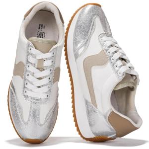 Project Cloud Sneakers for Women – Lightweight Lace-Up Shoes for Women with Memory Foam Insoles – Trendy Womens Shoes – Non-Slip, Comfortable Womens Sneakers (Madison)(Silver)