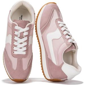 Project Cloud Sneakers for Women – Lightweight Lace-Up Shoes for Women with Memory Foam Insoles – Trendy Womens Shoes – Non-Slip, Comfortable Womens Sneakers (Madison)(Pink)