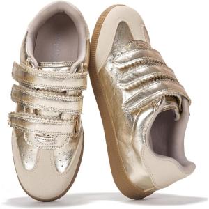 Project Cloud Sneakers for Women – Stylish & Comfortable Women’s Fashion Sneakers with Memory Foam Insole – Non Slip & Lightweight Womens Shoes – Fashion Shoes for Women 2025 (Ysabelle)(Gold)