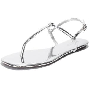 Project Cloud Thong Sandals for Women 2025 – Memory Foam and Lightweight Summer Essentials – Non Slip Flip Flops for Women Footwear with Back Strap Beach Flats Sandals (Celebration)(Silver)