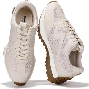 Project Cloud Trendy Sneakers for Women – Memory Foam and Non-Slip Comfortable Casual Ladies Shoes for Womens Fashion Sneakers – Lightweight Lace-up Shoes (Lecco)(Cream)