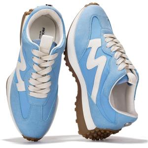 Project Cloud Trendy Sneakers for Women – Memory Foam and Non-Slip Comfortable Casual Ladies Shoes for Womens Fashion Sneakers – Lightweight Lace-up Shoes (Lecco)(Light Blue)