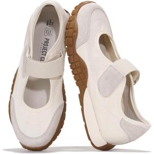 Project Cloud Womens Shoes – Lightweight Mary Jane Shoes Women with Memory Foam Insole – Non Slip Flats for Women Footwear – Women’s Fashion Sneakers 2025 (Donna)(White)